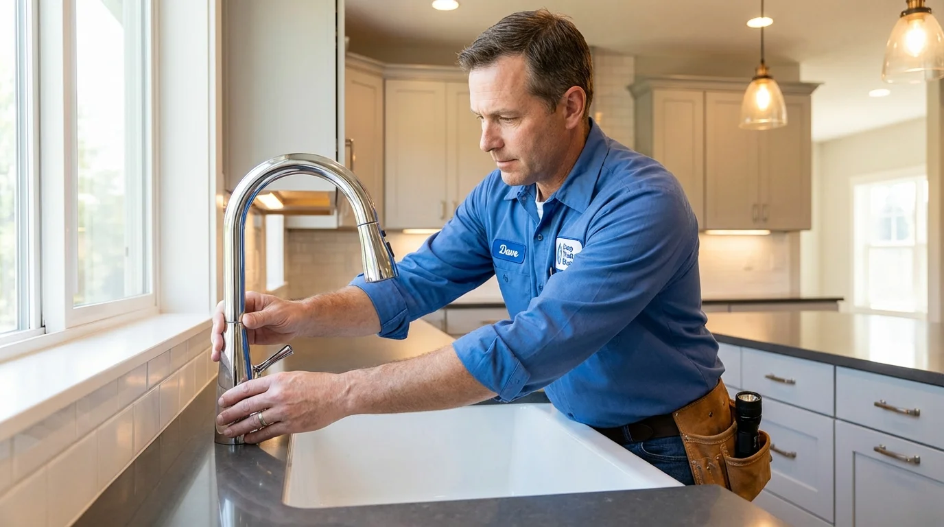 Kitchen faucet installation by Johns Plumbing LLC in Saint Clairsville